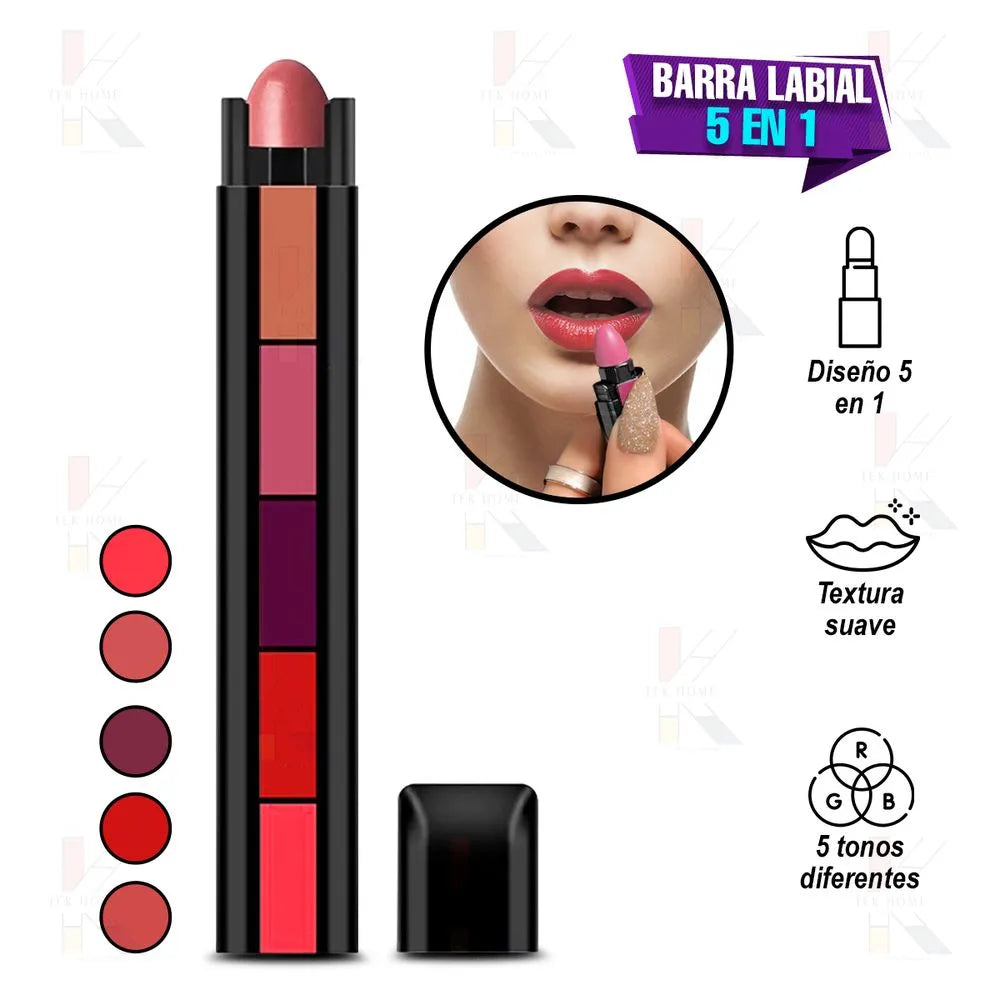 BASE LIQUIDA MATE SAMANTHA MODELO COFRE + LABIAL 5 EN 1 MATE PREMIUM